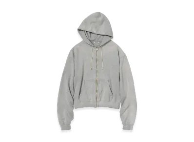 AURALEE Product Dyed Pima Light Sweat Zip Parka "Top Gray"