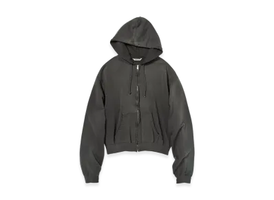 AURALEE Product Dyed Pima Light Sweat Zip Parka "Ink Black"