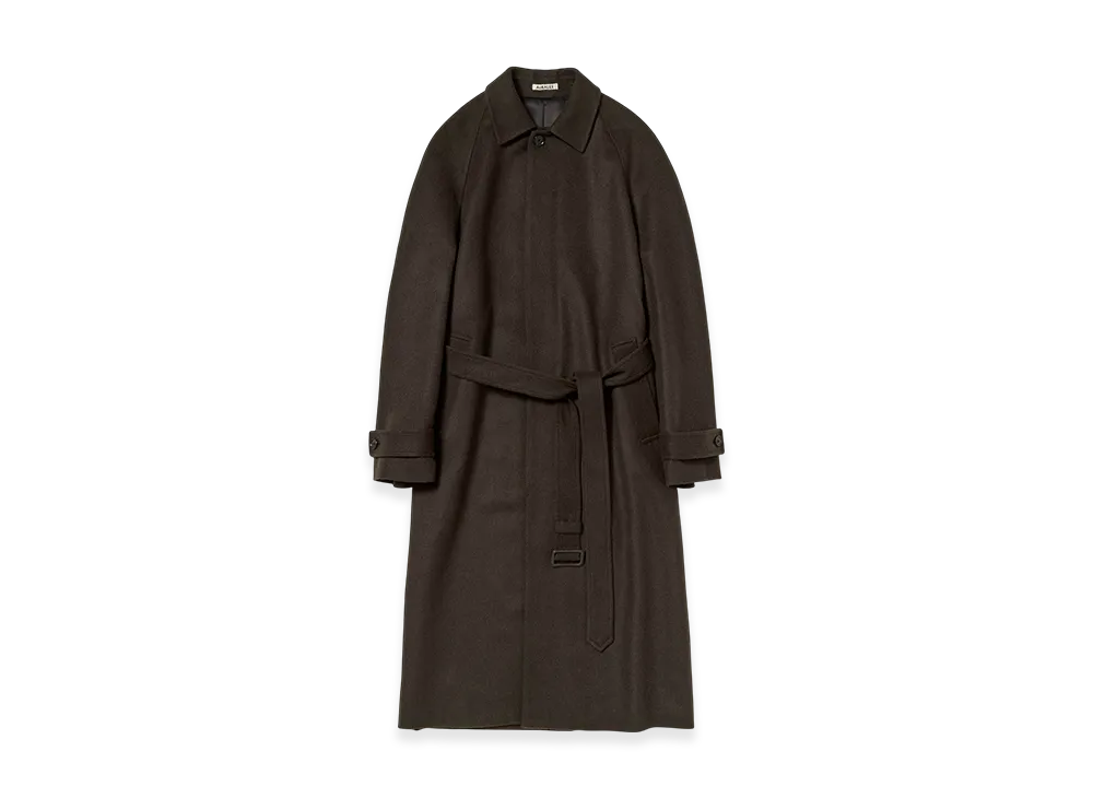 AURALEE Baby Camel Flannel Coat "Dark Brown"