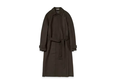 AURALEE Baby Camel Flannel Coat "Dark Brown"