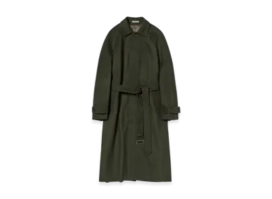 AURALEE Baby Camel Flannel Coat "Dark Olive"