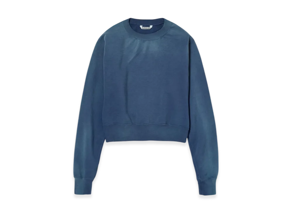 AURALEE Product Dyed Pima Light Sweat P/O "Light Navy"