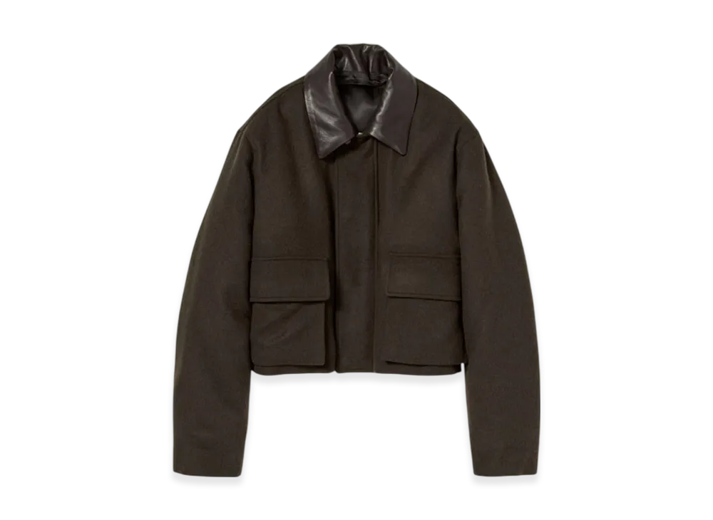 AURALEE Baby Camel Flannel Padded Short Blouson "Dark Brown"