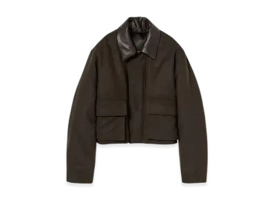 AURALEE Baby Camel Flannel Padded Short Blouson "Dark Brown"