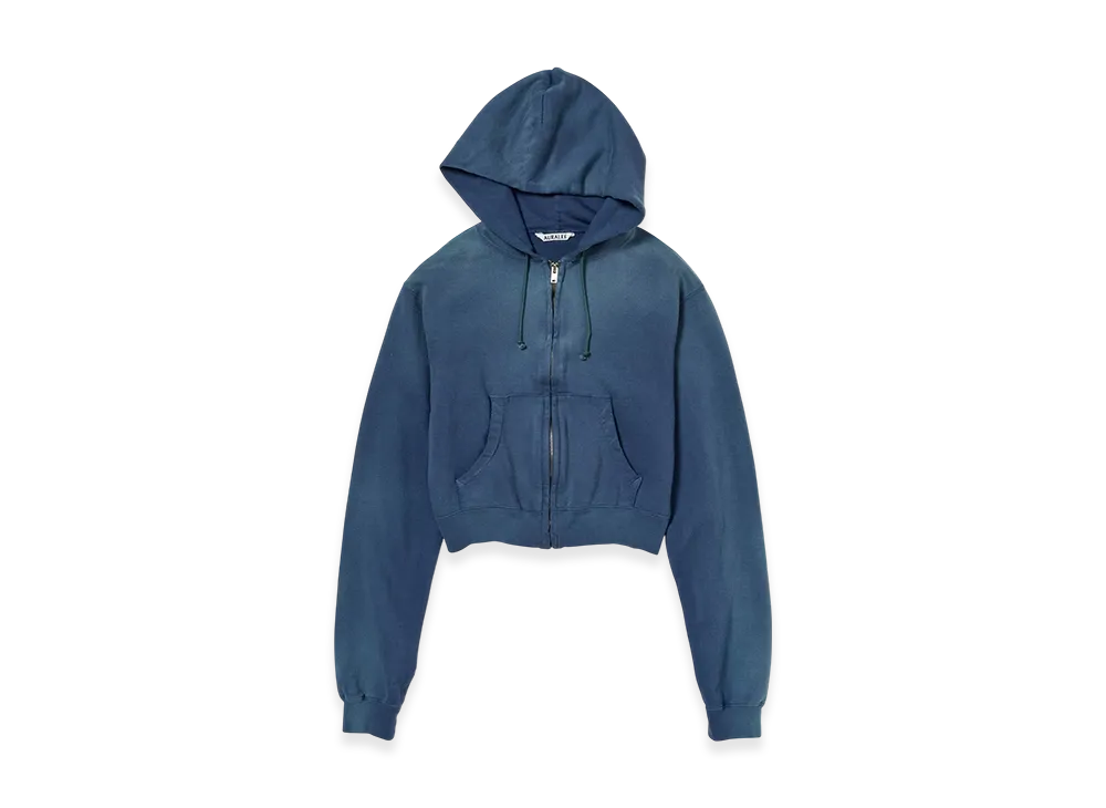 AURALEE Product Dyed Pima Light Sweat Zip Parka 