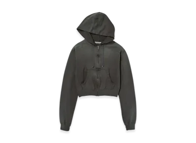 AURALEE Product Dyed Pima Light Sweat Zip Parka "Ink Black"