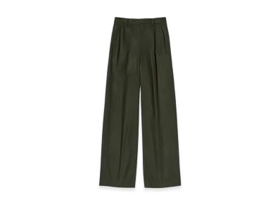 AURALEE Baby Camel Flannel Two Tuck Slacks "Dark Olive"