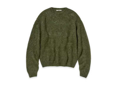 AURALEE Brushed Super Kid Mohair Knit P/O "Olive"