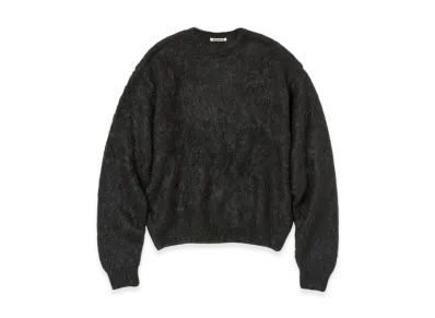 AURALEE Brushed Super Kid Mohair Knit P/O "Ink Black"