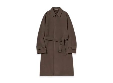 AURALEE Super Fine Wool Mosser Soutien Collar Coat "Top Brown"