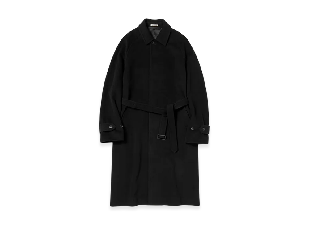 AURALEE Super Fine Wool Mosser Soutien Collar Coat "Black"