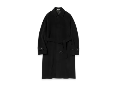 AURALEE Super Fine Wool Mosser Soutien Collar Coat "Black"
