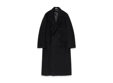 AURALEE Super Fine Wool Mosser Chesterfield Coat "Black"