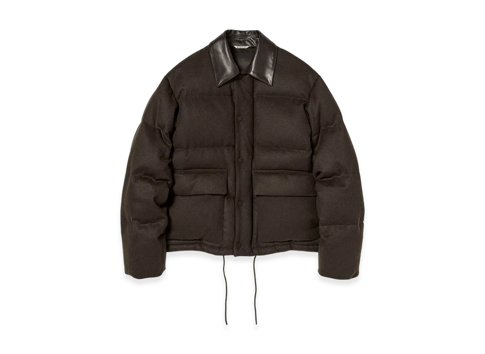 AURALEE Baby Camel Flannel Down Blouson "Dark Brown"