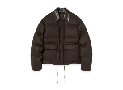 AURALEE Baby Camel Flannel Down Blouson "Dark Brown"