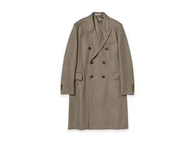 AURALEE Light Melton Chesterfield Coat "Khaki Brown"