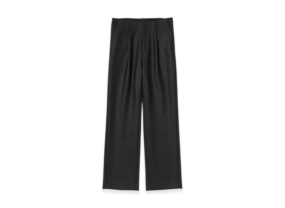 オーラリー ライトメルトン ワンタックスラックス "ダークチャコール"