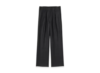 AURALEE Light Melton One-Tuck Slacks "Dark Charcoal"