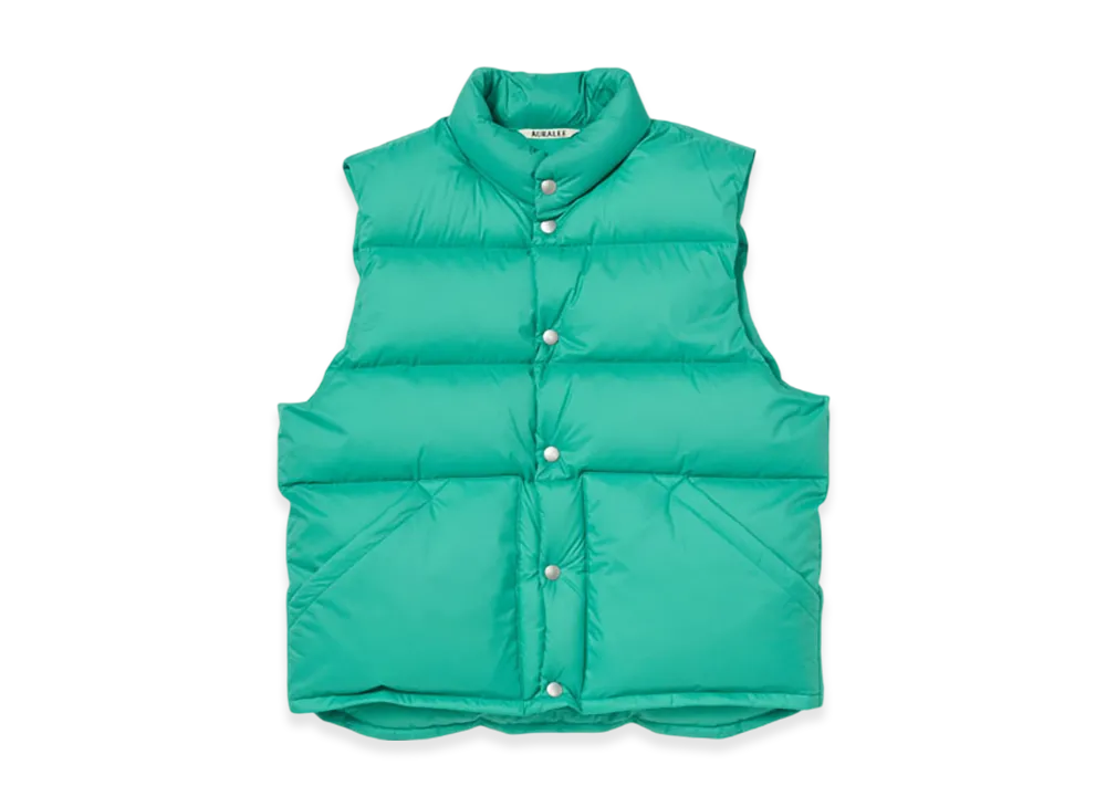 AURALEE Super Light Nylon Ripstop Down Vest "Jade Green"