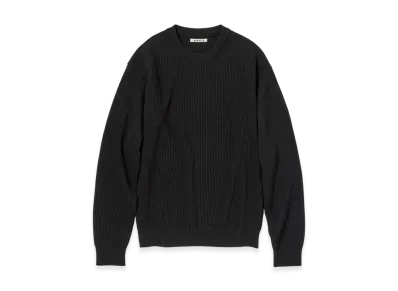 AURALEE Super Fine Wool Rib Knit P/O "Black"