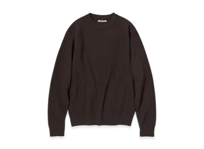 AURALEE Super Fine Wool Rib Knit P/O "Top Brown"
