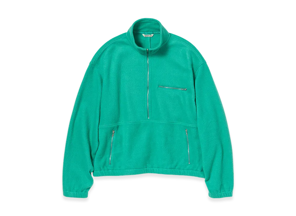AURALEE Pure Silk Comfort Fleece Half Zip P/O 