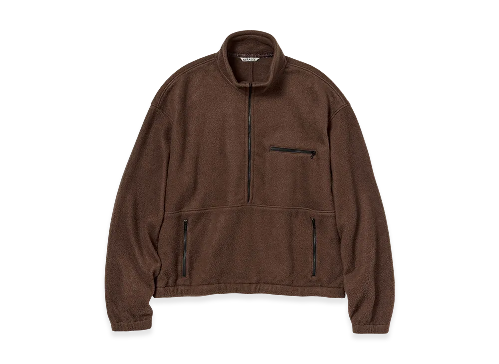AURALEE Pure Silk Comfort Fleece Half Zip P/O 