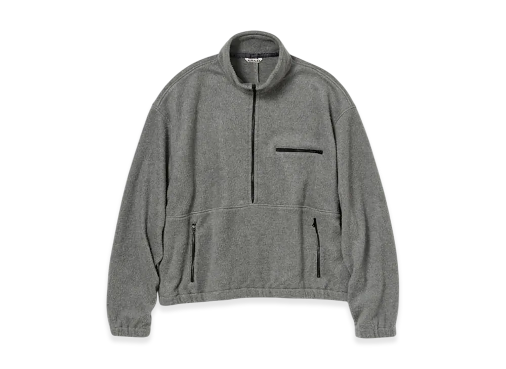 AURALEE Pure Silk Comfort Fleece Half Zip P/O 
