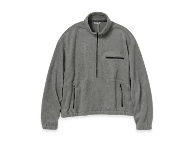 AURALEE Pure Silk Comfort Fleece Half Zip P/O "Top Gray"