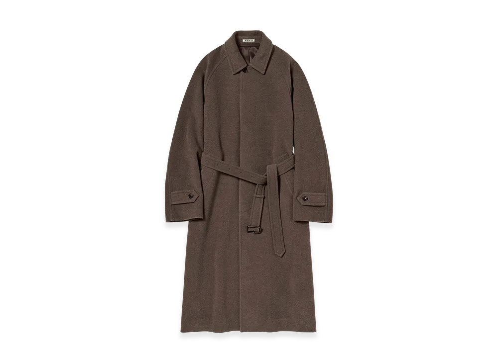AURALEE Super Fine Wool Mosser Soutien Collar Coat "Top Brown"
