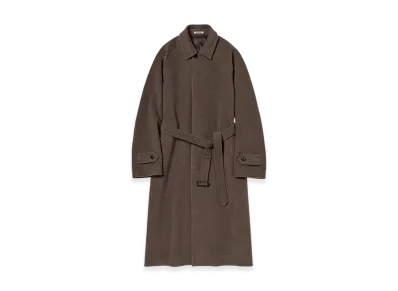 AURALEE Super Fine Wool Mosser Soutien Collar Coat "Top Brown"