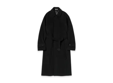 AURALEE Super Fine Wool Mosser Soutien Collar Coat "Black"
