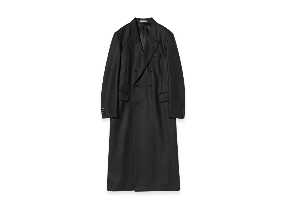 AURALEE Light Melton Chesterfield Coat "Dark Charcoal"
