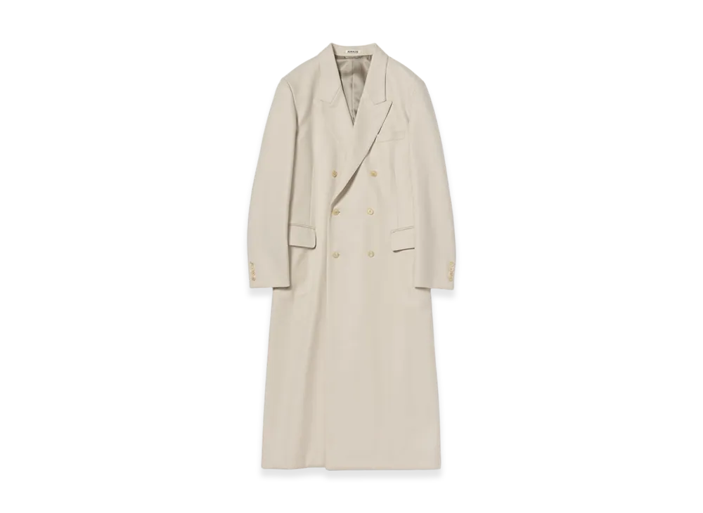 AURALEE Light Melton Chesterfield Coat "Cream Beige"