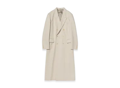 AURALEE Light Melton Chesterfield Coat "Cream Beige"