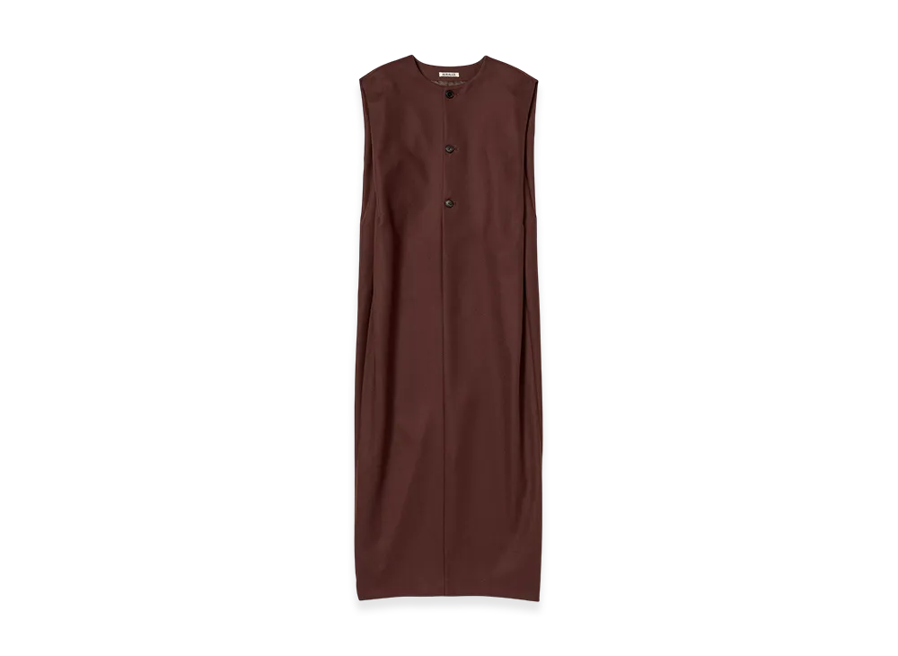 AURALEE Light Melton Sleeveless Dress "Bordeaux"