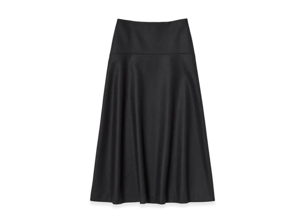 AURALEE Light Melton Skirt "Dark Charcoal"