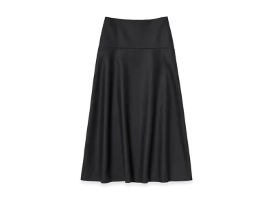 AURALEE Light Melton Skirt "Dark Charcoal"