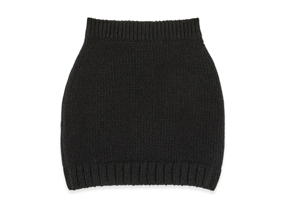 AURALEE Wool Cashmere Felted Knit Skirt "Black"