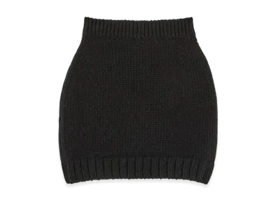 AURALEE Wool Cashmere Felted Knit Skirt "Black"