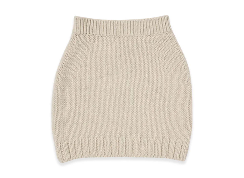 AURALEE Wool Cashmere Felted Knit Skirt "Ivory"
