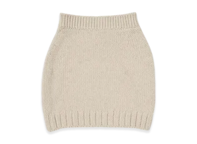 AURALEE Wool Cashmere Felted Knit Skirt "Ivory"