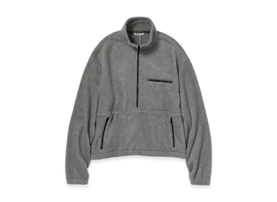 AURALEE Pure Silk Comfort Fleece Half Zip P/O "Top Gray"