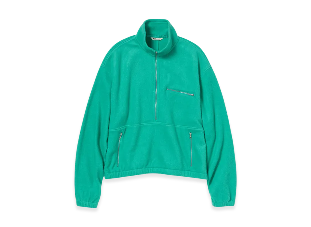 AURALEE Pure Silk Comfort Fleece Half Zip P/O 
