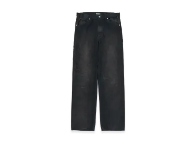 AURALEE Product Dyed Organic Cotton Duck Painter Pants "Faded Black"