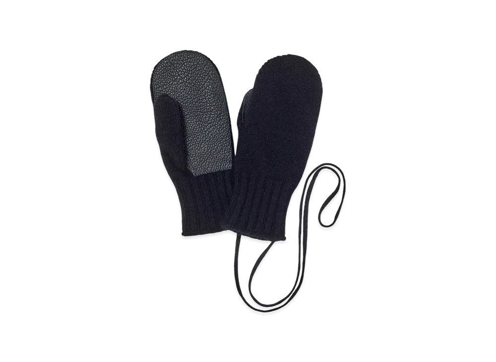 AURALEE Baby Cashmere Knit Mittens "Top Black"