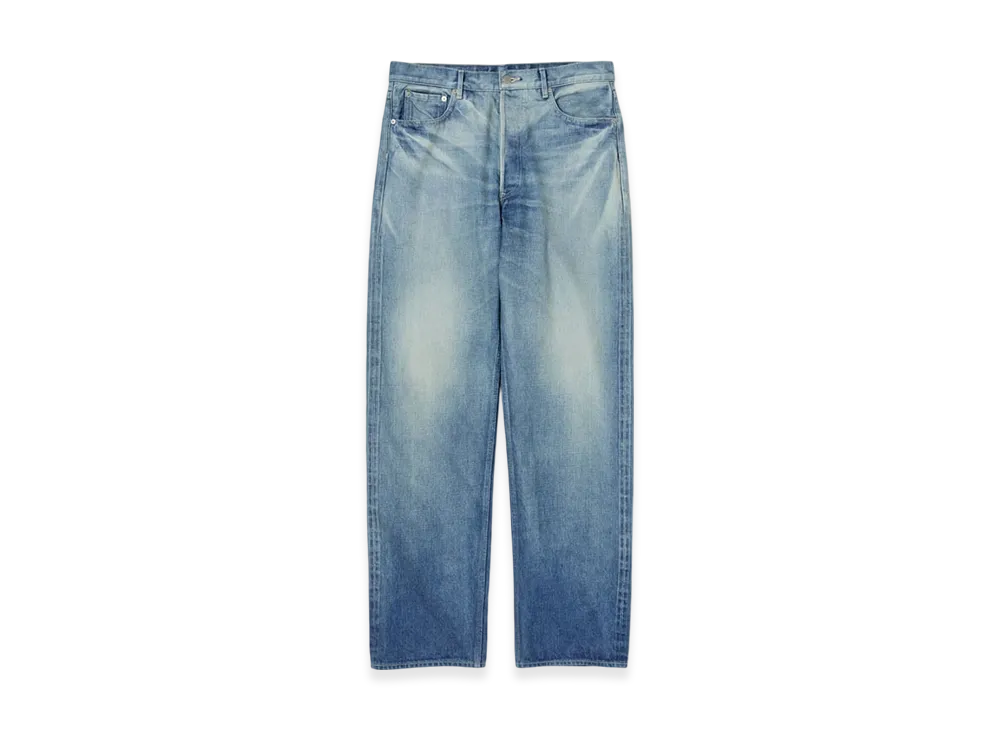 AURALEE Selvedge Faded Heavy Denim Wide Pants 
