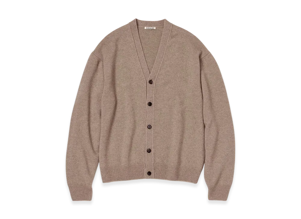 AURALEE Baby Cashmere Knit Cardigan "Natural Brown"