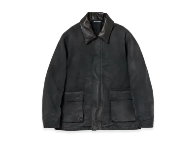 AURALEE Product Dyed Organic Cotton Duck Blouson "Faded Black"