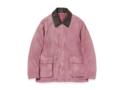 AURALEE Product Dyed Organic Cotton Duck Blouson "Faded Burgundy"